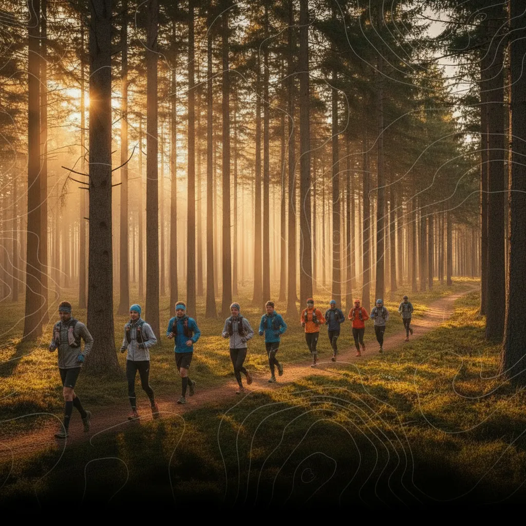 FLOCK sunset pine forest 9 runners